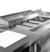 Commercial Catering Equipment - Refrigerated Cocktail Bar Station Incl. Sink, Glass Rinser, Speedrail For Bottles, Cutting Board And Waste Bin