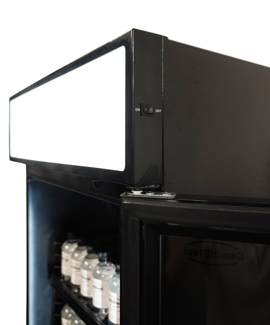 Commercial Catering Equipment - Refrigerator 1 Glass Door Black With Light Box Sve 450 Blc