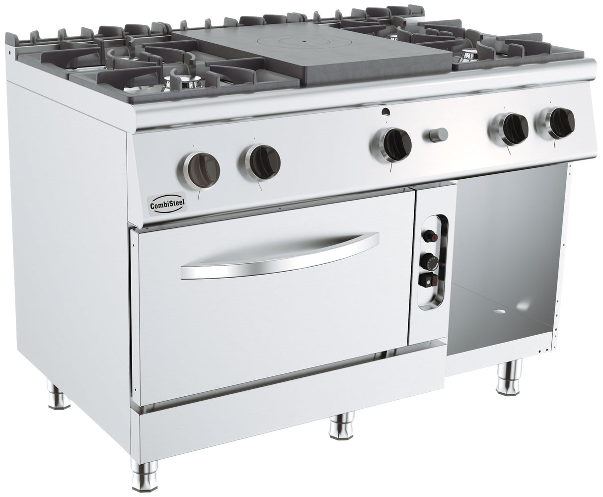 Versatile Combisteel 4-Burner Gas Oven with Sturdy Solid Top - Model 7178.0590