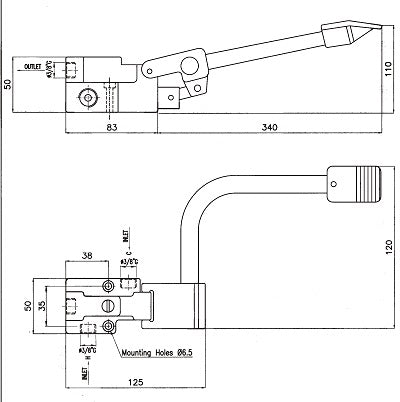 Revamped Combisteel Pedal-Operated Mixing Faucet with Single Pedal - Model 7212.0055