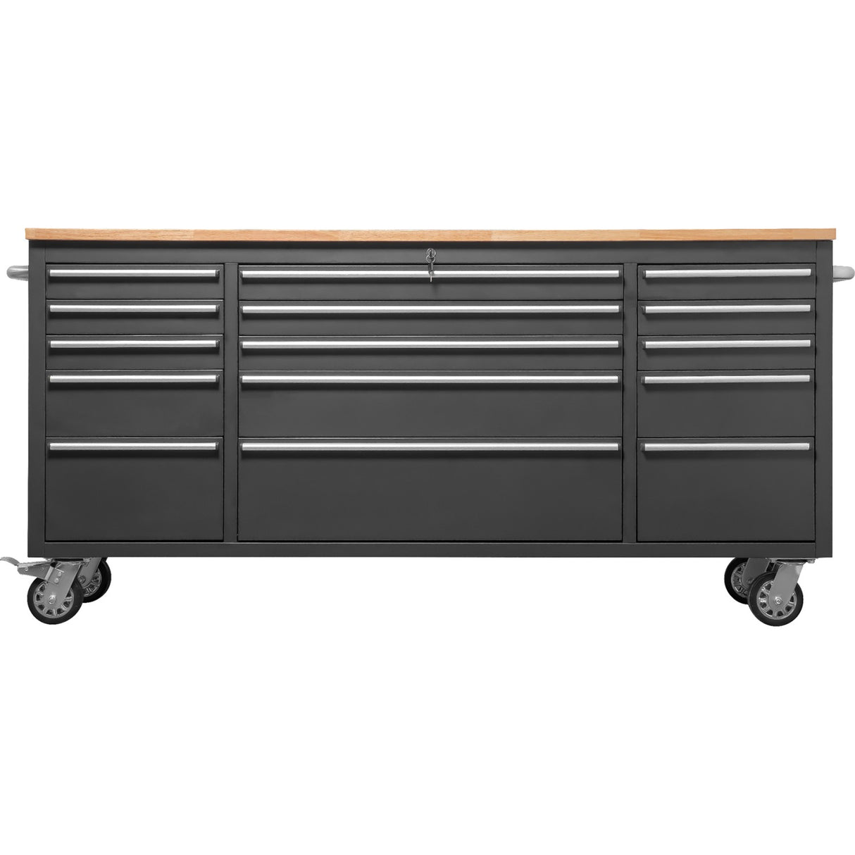 Professional Black Steel Rolling Tool Cabinet 15 Drawers 1826x486x905mm |  722038 A