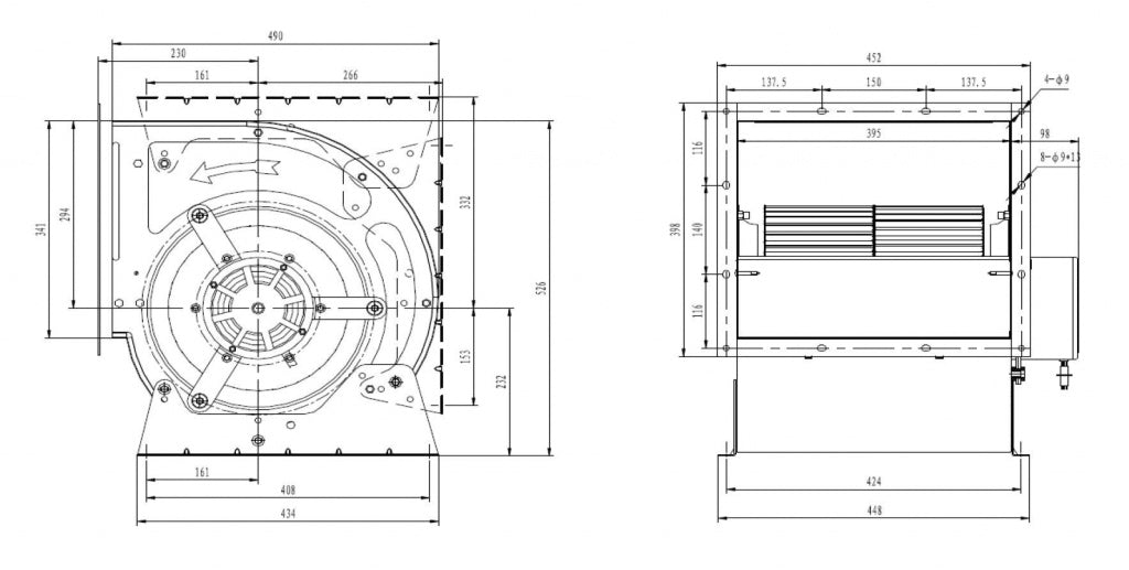 Powerful 12" Combisteel Centrifugal Kitchen Exhaust Fan - 6800 m³/h Airflow Performance