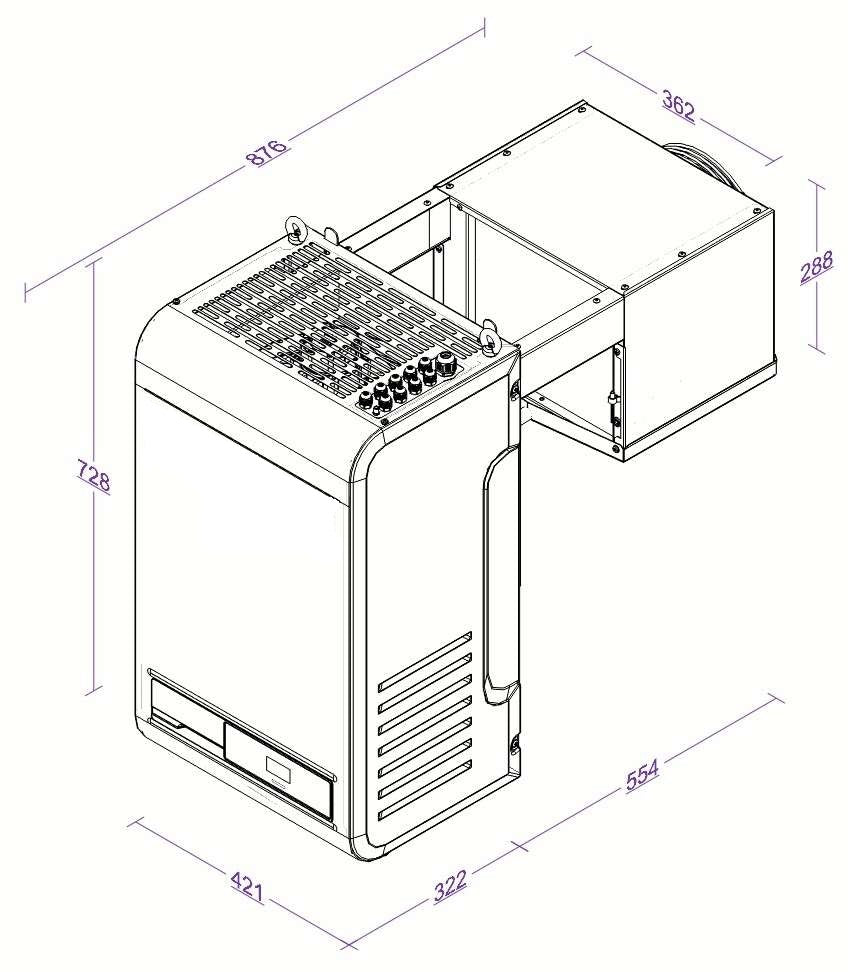 Enhanced Combisteel Wall-Mounted Straddle Unit for Optimal Temperature Control - 9.6 to 19.9 M³ Capacity - Model 7265.0010
