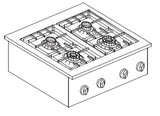 Ultimate 4-Burner Gas Range by Combisteel - Powerful 14Kw Performance - Model 7266.0020