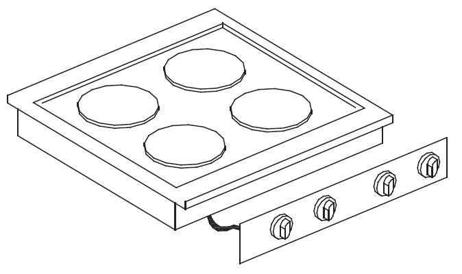 Versatile 4-Burner Electric Range by Combisteel - Model 7266.0030