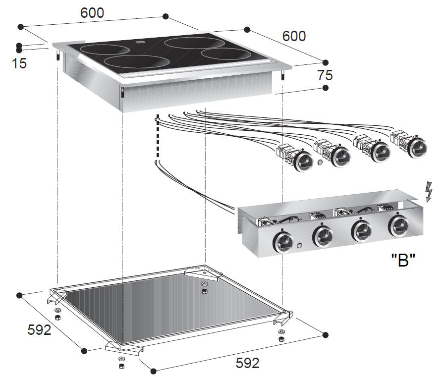Elevate Your Cooking Experience with the Combisteel Ceramix 4-Zone Cooktop - Model 7266.0040