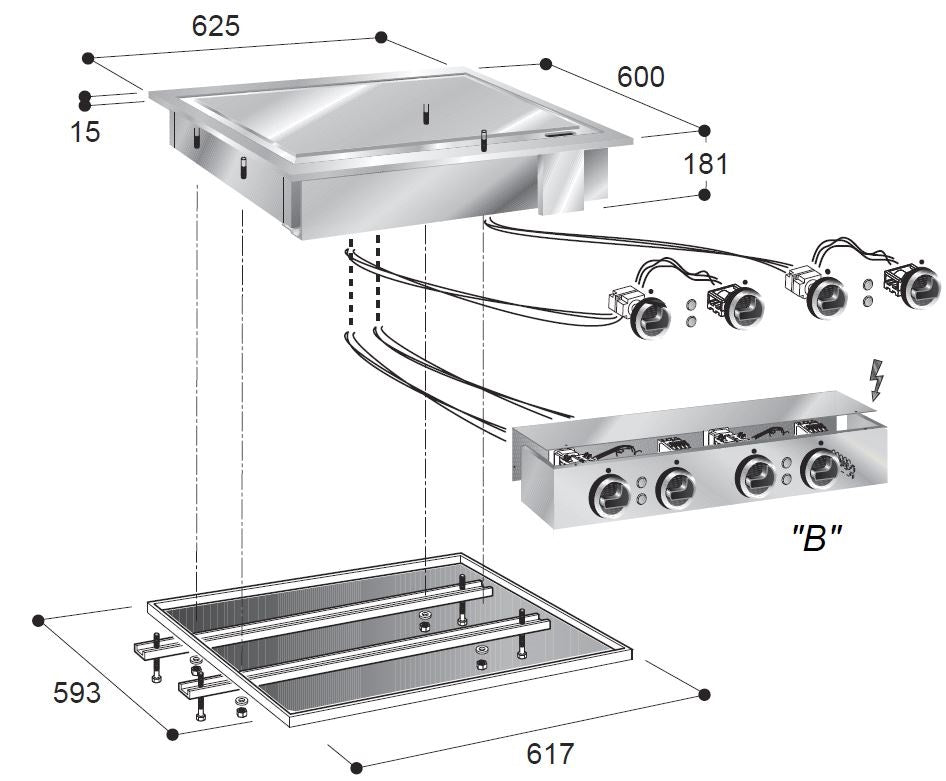Premium 400V Combisteel Electric Smooth Fry Top - Model 7266.0050