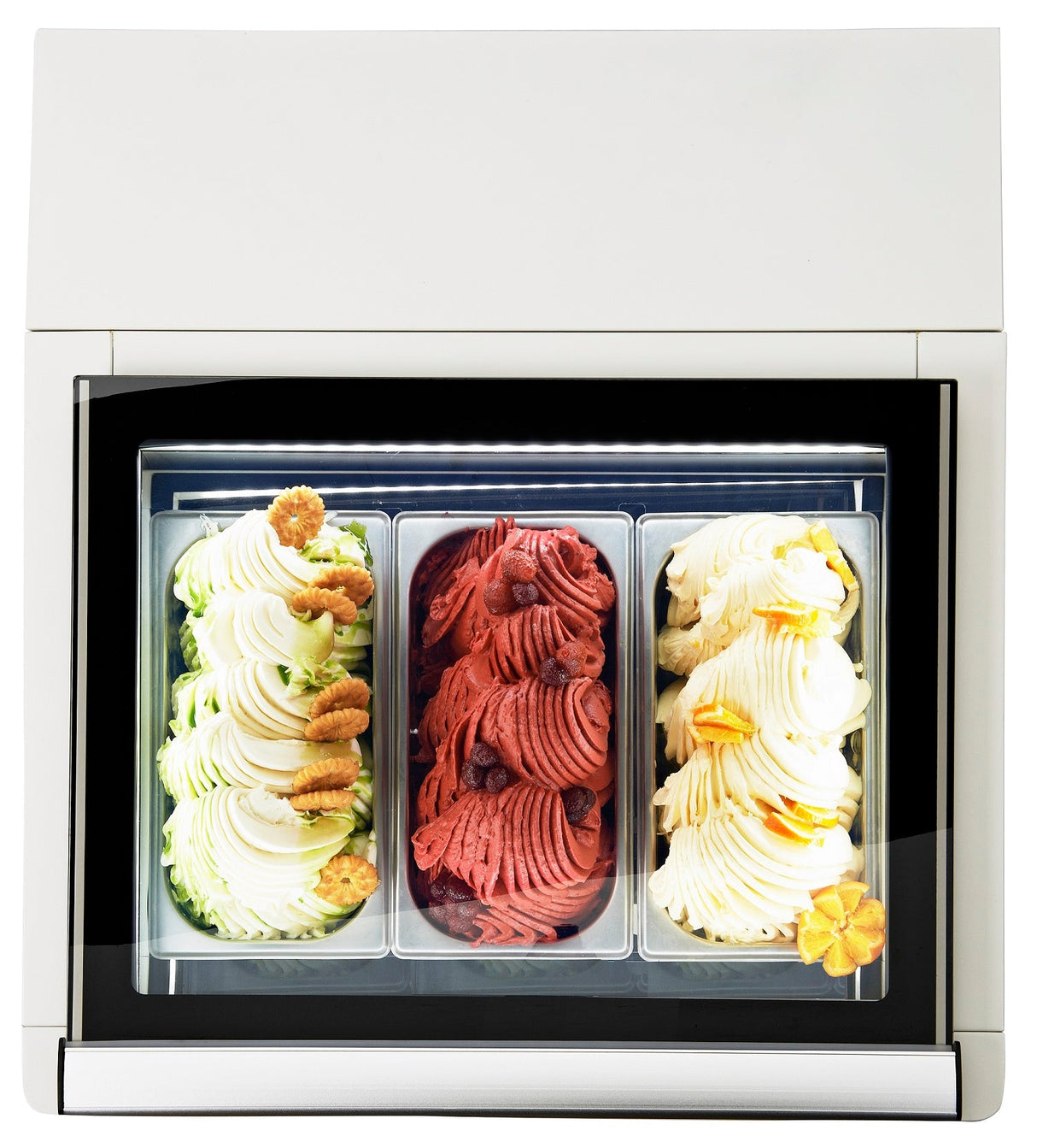 Sleek White Combisteel Countertop Ice Cream Display - Convenient Side Access Model 7292.0005