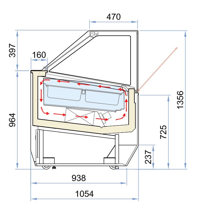 Sleek Combisteel Millennium 12 Ice Cream Display Case - Model 7295.0040