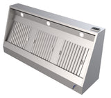 Commercial Extraction Hood - 3000mm Wide Wall-Mounted Stainless Steel Extraction Hood by - Complete Assembly