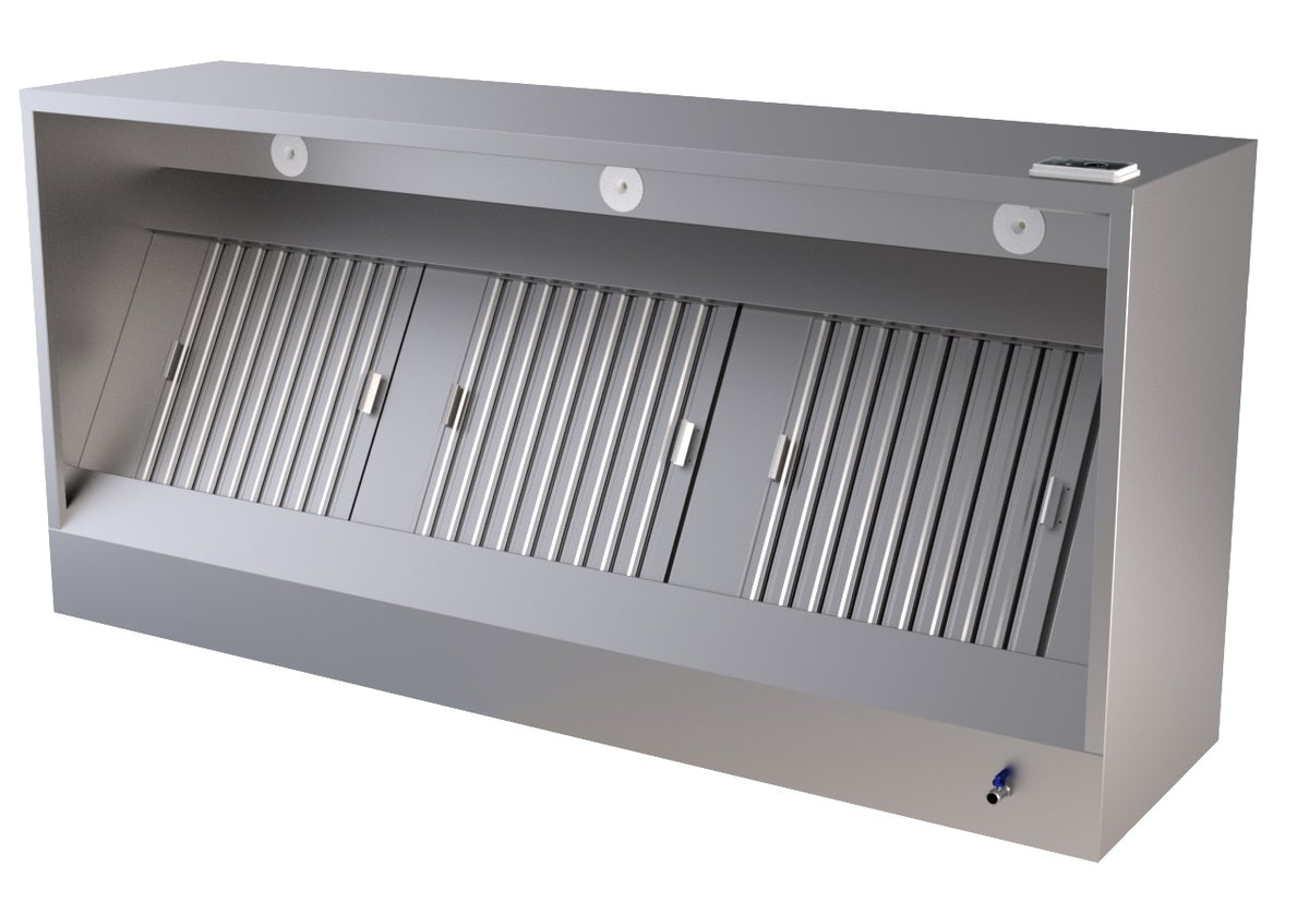Commercial Extraction Hood - 1600mm Wide Wall-Mounted Stainless Steel Extraction Hood Box by – Complete Unit for Optimal Ventilation