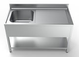 Commercial Sink - Upgrade Your Kitchen with the 1400mm Wide Stainless Steel Sink Featuring a Convenient Left Hand Bowl - Model 7333.0840