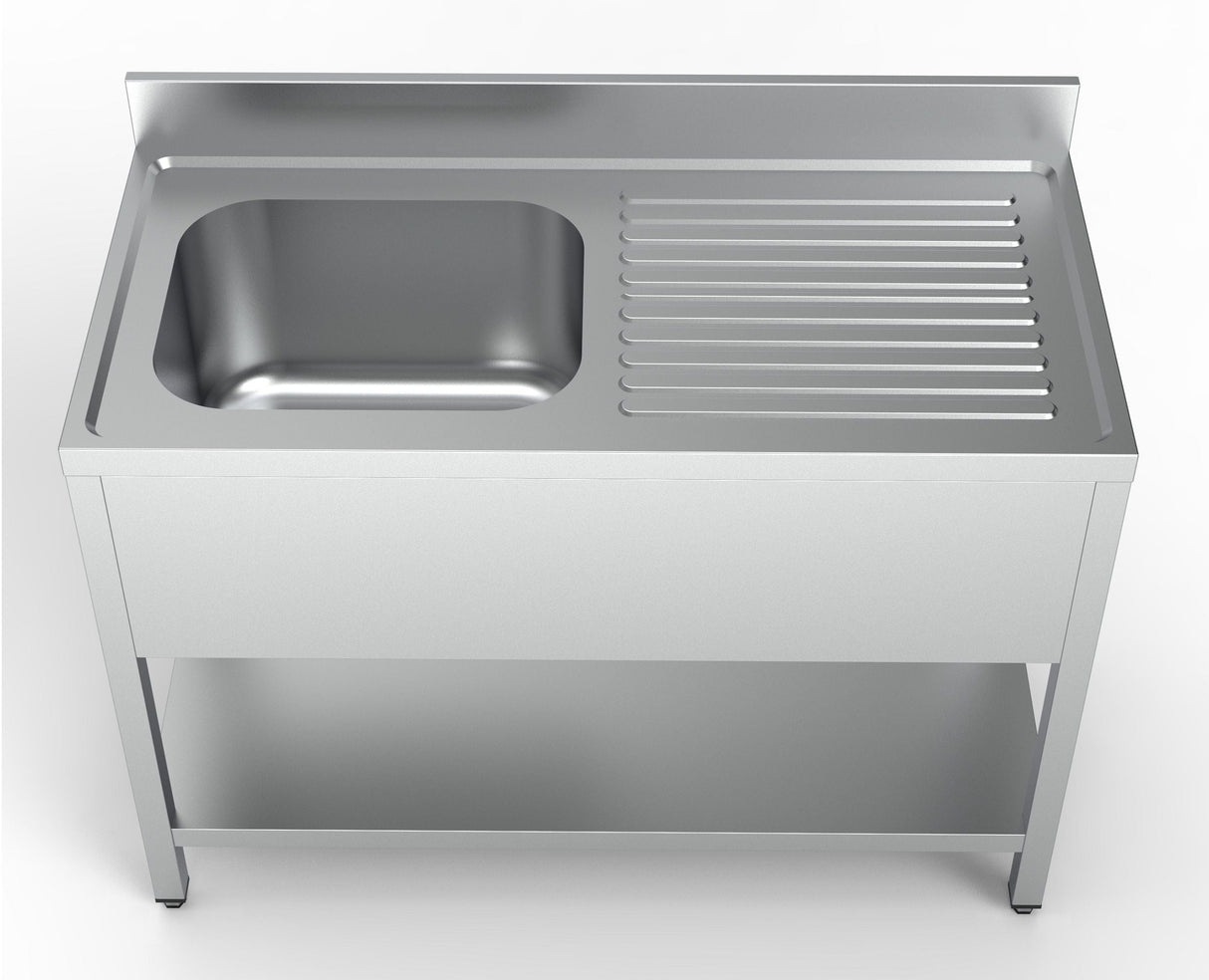 Premium 1200mm Wide Combisteel Stainless Steel Sink with Left Hand Bowl - Model 7333.0800