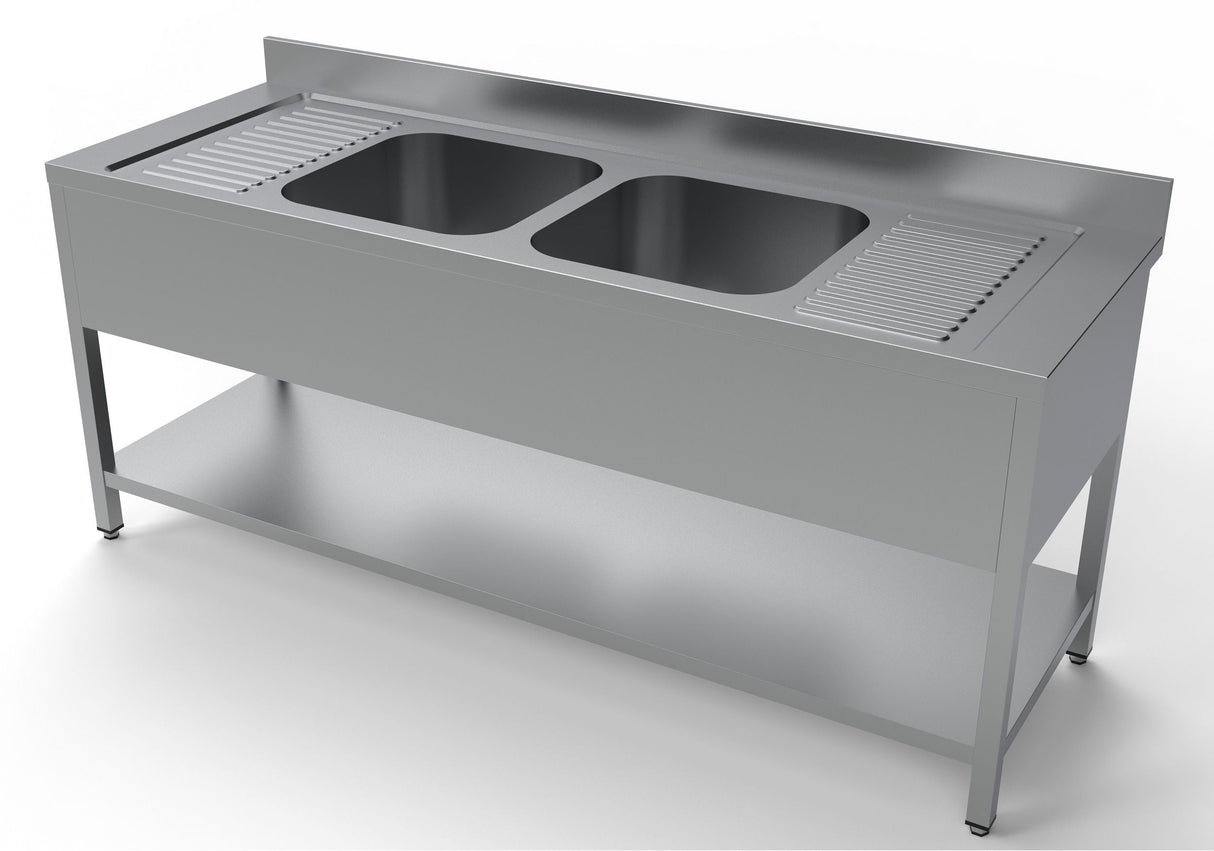 Premium Double Bowl Stainless Steel Sink - 2000mm Wide by Combisteel