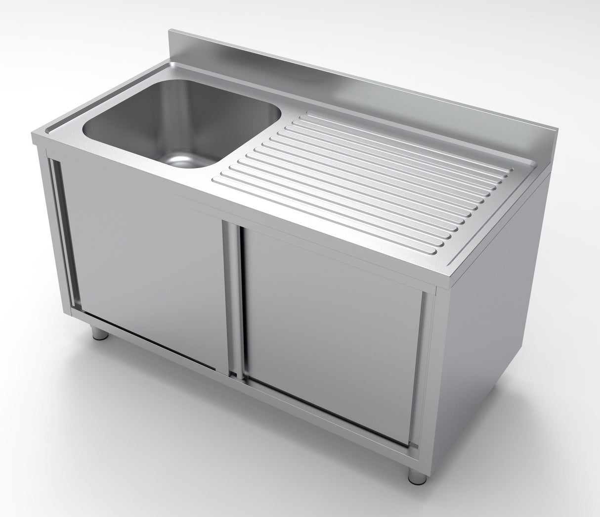 Elevate Your Kitchen with the 700mm Stainless Steel Single Bowl Sink Featuring Sliding Doors - Combisteel 7333.0915