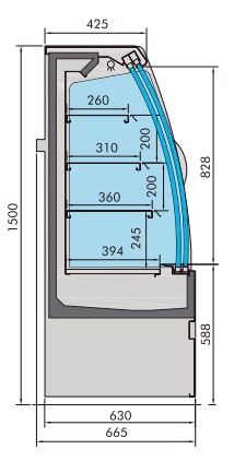 Noah 1.3m Sliding Door Cold Display by Combisteel – Perfect for Showcasing Freshness!