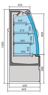 Noah Cold Display Showcase with Sliding Doors - 1.9m by Combisteel