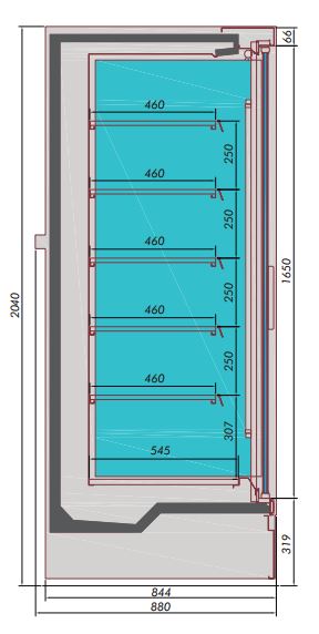 Stylish Combisteel Wall-Mounted Unit Mike 2.5 - Available for Transport Upon Request - Model 7350.0075