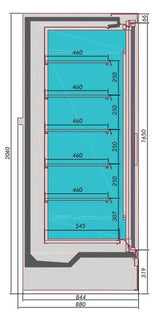 Stylish Combisteel Wall-Mounted Unit Mike 2.5 - Available for Transport Upon Request - Model 7350.0075