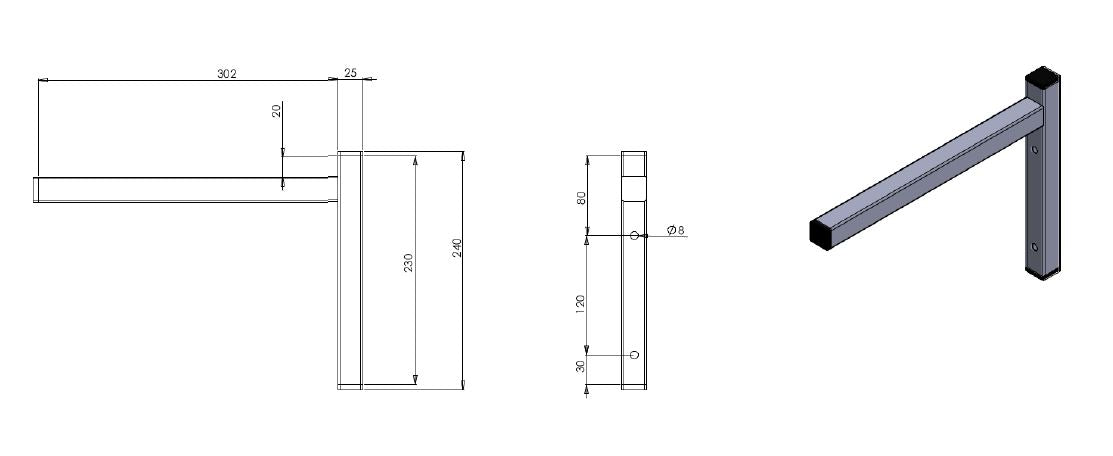 Heavy-Duty Combisteel Permanent Bracket - Model 300 - 7412.0730