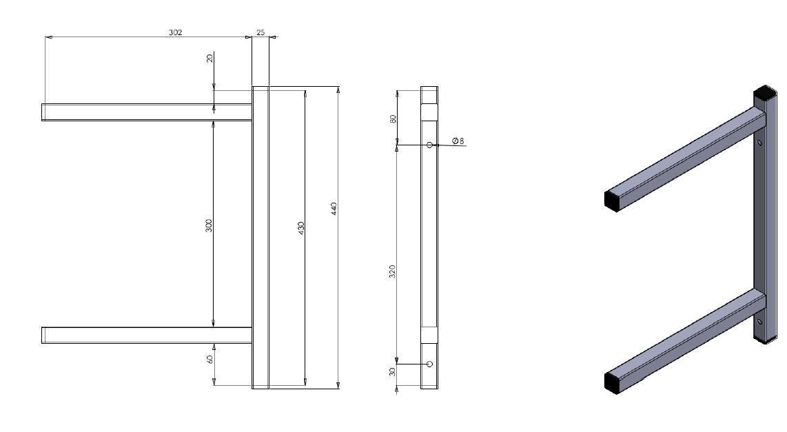 Versatile Combisteel Double Permanent Bracket 300 - Model 7412.0731