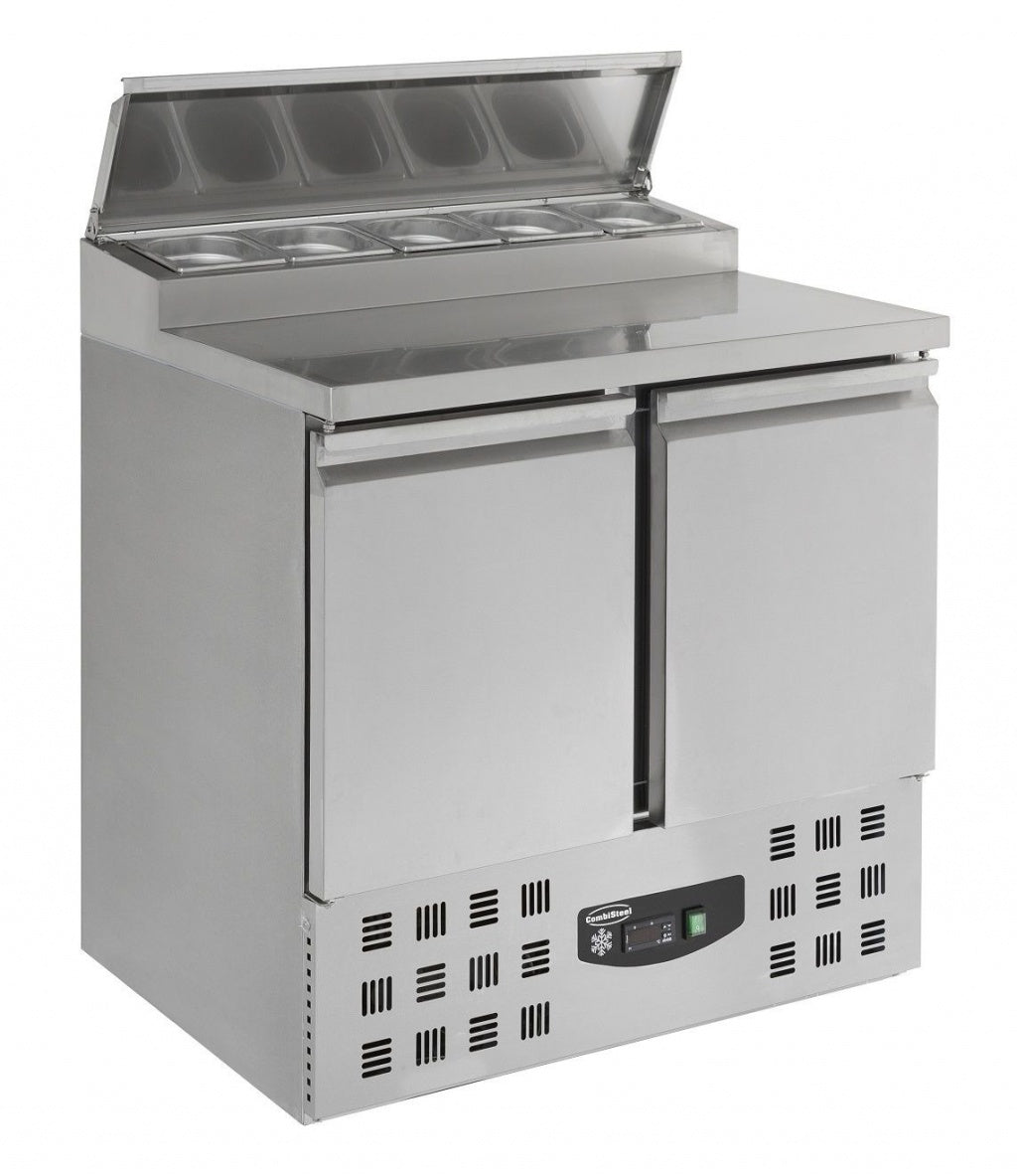 Elevate Your Culinary Experience with the Combisteel 2-Door Pizza Prep Counter Saladette Fridge – Featuring 5 x 1/6 GN Capacity