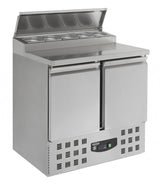 Elevate Your Culinary Experience with the Combisteel 2-Door Pizza Prep Counter Saladette Fridge – Featuring 5 x 1/6 GN Capacity