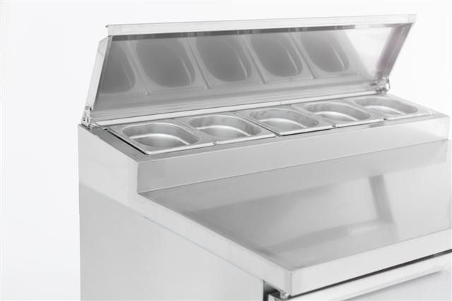 Elevate Your Culinary Experience with the Combisteel 2-Door Pizza Prep Counter Saladette Fridge – Featuring 5 x 1/6 GN Capacity