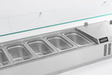 Sleek Glass-Encased Refrigerated Topping Station - 7 x 1/3 GN by Combisteel - Model 7450.0019