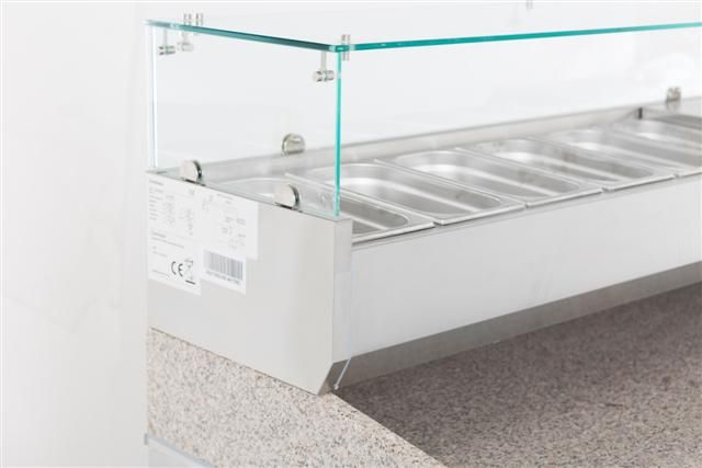 Stylish Combisteel Refrigerated Topping Station with Glass Enclosure - 1/4 GN x 6 Compartments - Model 7450.0007