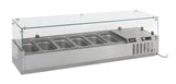 Stylish Combisteel Refrigerated Topping Station with Elegant Glass Surround - 1/3 GN x 9 Capacity - Model 7450.0023