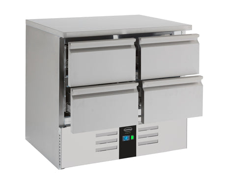 Commercial Refrigerated Counter - Refrigerated Counter 4 Drawers Energy Line Equipped With Evaporator