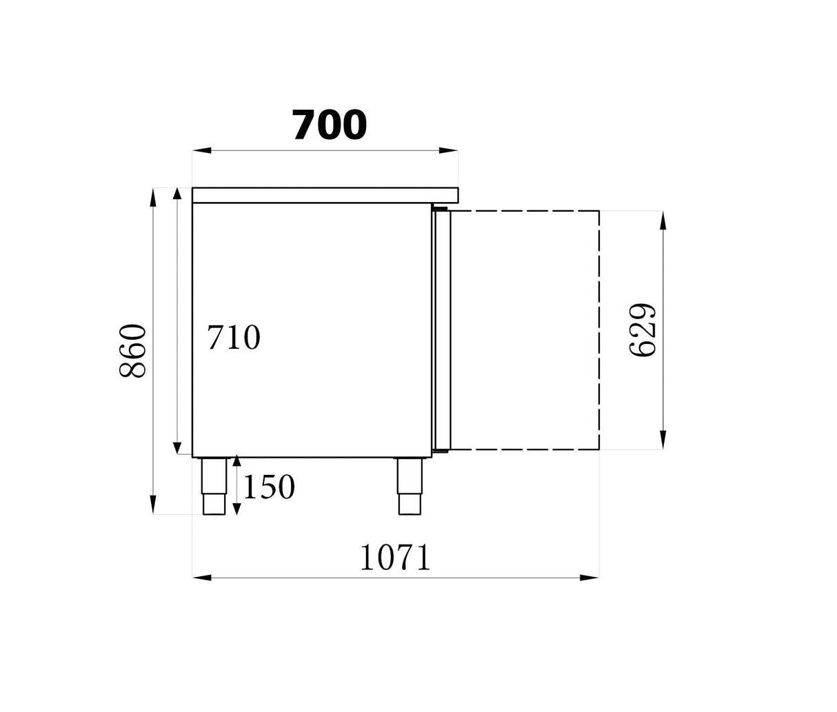 Combisteel 3-Door Refrigerated Negative Counter – Model 7450.0083 for Ultimate Freshness