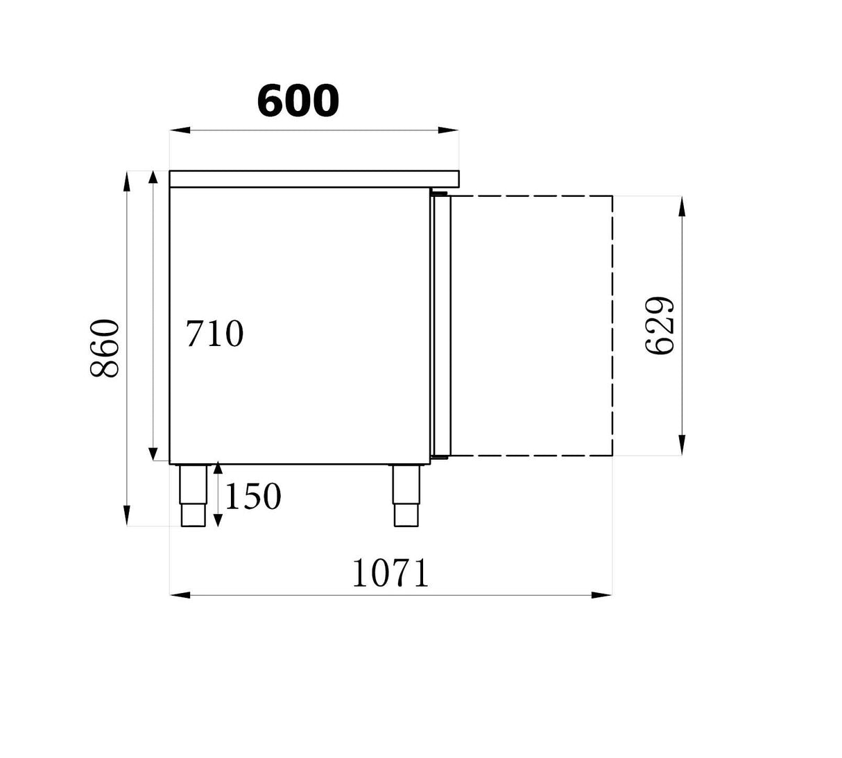 Combisteel 600 Three-Door Refrigerated Counter - Model 7450.0116