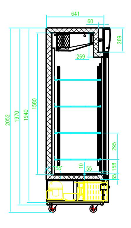 Stylish Combisteel Glass Door Refrigerator - Model 7450.0130