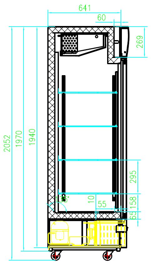 Sleek Combisteel Double Glass Door Refrigerator - Model 7450.0140