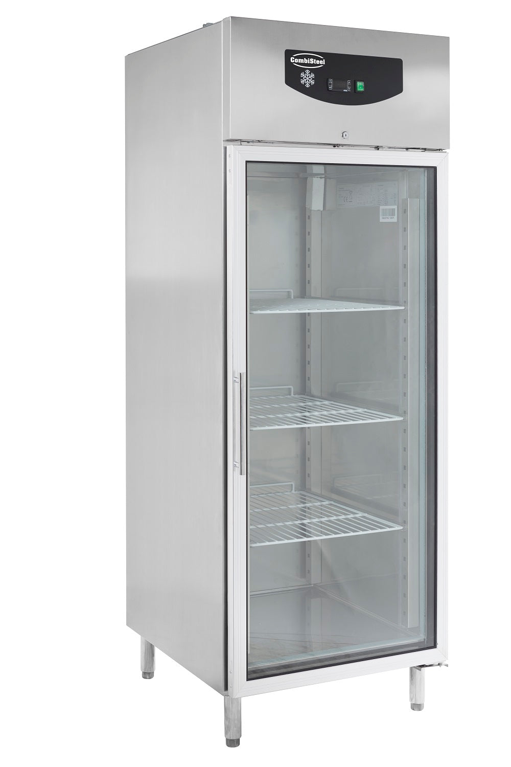 Sleek Stainless Steel Combisteel Refrigerator with Elegant Glass Door - Model 7450.0152