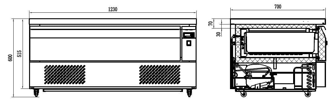 Versatile Combisteel Dual Temperature Counter Fridge Freezer with Single Drawer - Accommodates 3 x GN 1/1 - Model 7450.0235