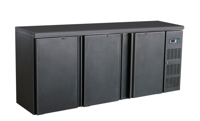 Sleek Black 3-Door Bar Cooler by Combisteel - Model 7450.0320