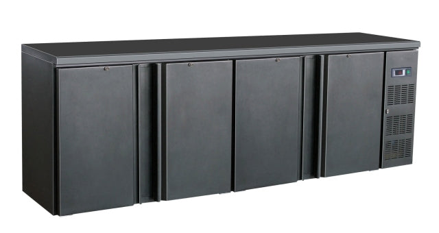 Sleek Combisteel Black Bar Cooler with 4 Spacious Doors - Model 7450.0325