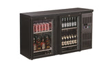 Sleek Black Combisteel Backbar Cooler with Double Glass Doors - Model 7450.0335