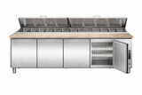 Commercial Pizza Prep Counter - Saladette 4 Doors With Granite Worktop And 12x1/3 Gn Container *Transport On Request*