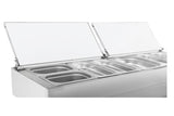 Commercial Pizza Prep Counter - Saladette 4 Doors With Granite Worktop And 12x1/3 Gn Container *Transport On Request*