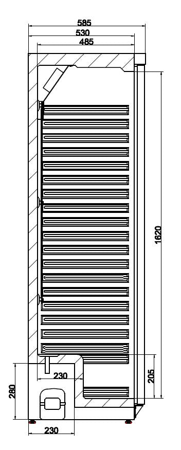 Sleek Stainless Steel 1-Door Combisteel Refrigerator - Model 7450.0555