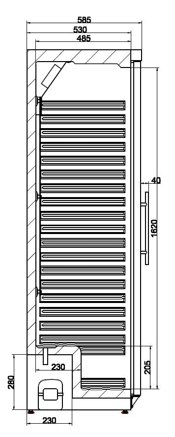 Sleek Combisteel Glass-Door Refrigerator - Model 7450.0557