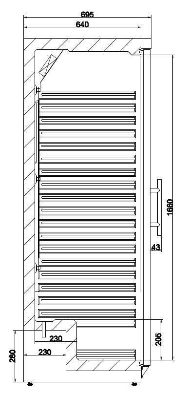 Sleek Combisteel Glass Door Refrigerator - Model 7450.0562