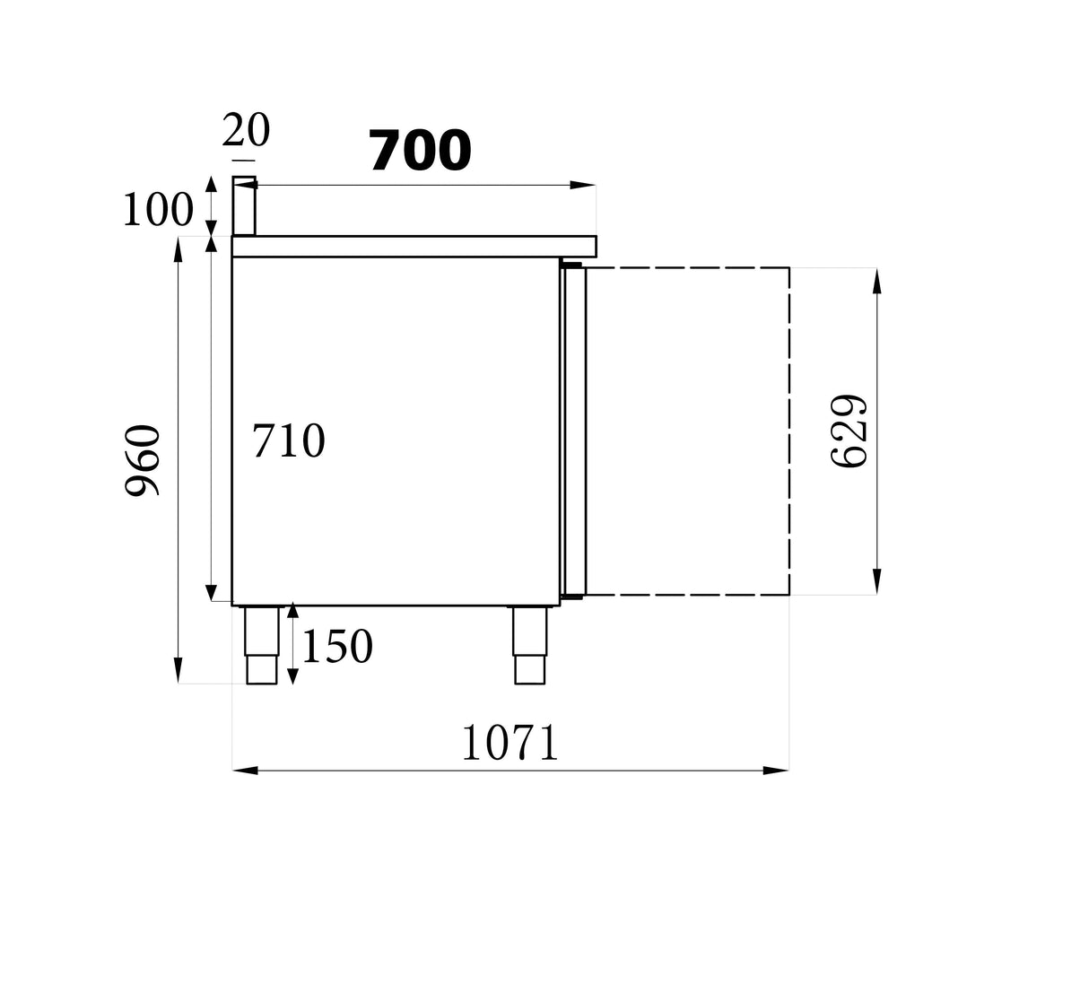 Premium 4-Door Refrigerated Counter with Upstand - Combisteel Model 7450.0784