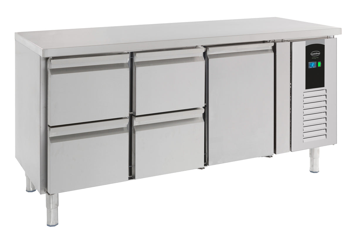 Commercial Refrigerated Counter - 700 Refrigerated Counter 1 Door And 4 Drawers Energy Line