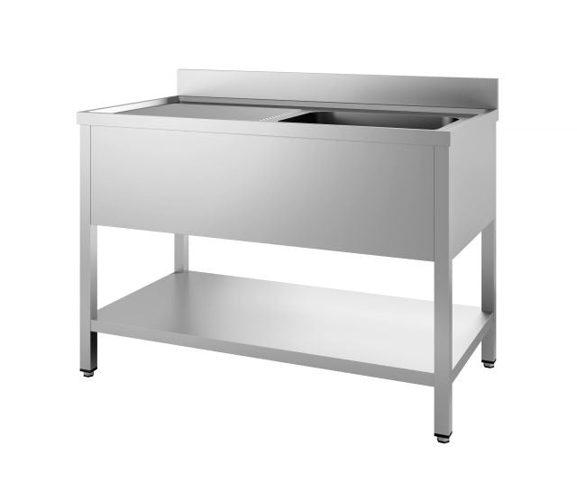 Premium 1200mm Wide Combisteel 700 Stainless Steel Single Right Bowl Sink - Flat Pack Convenience