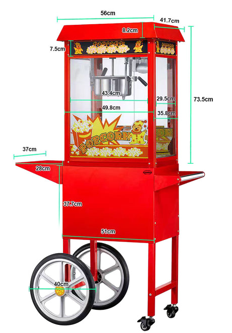 Commercial Catering Equipment - Popcorn Machine with Convenient Wheels - Model 7455.0815
